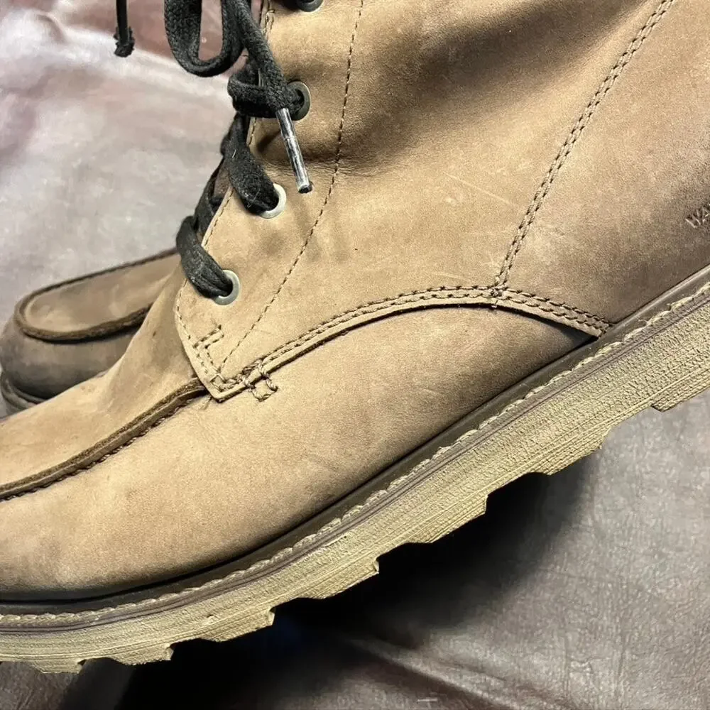 Sorel Madson Moc‎ Toe Waterproof Boots Tan Men's 14 Leather Rugged Outdoor